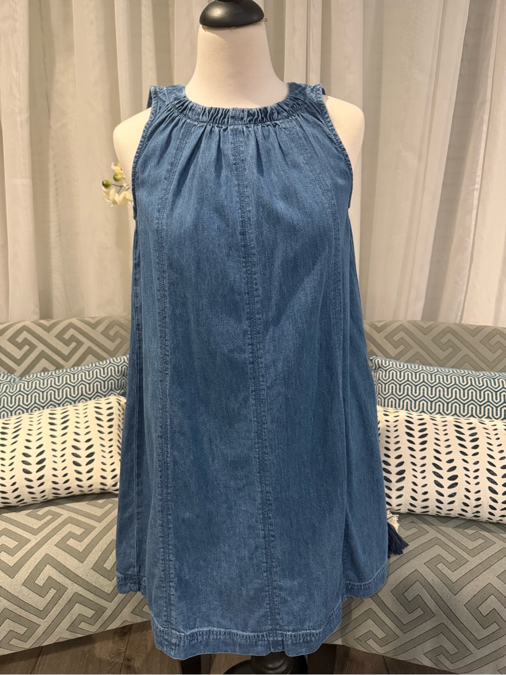 LOFT Women’s ' Denim Blue Halter Dress